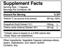 Nutrtitional Facts for Acerola C Plus by Whole-istic Solutions